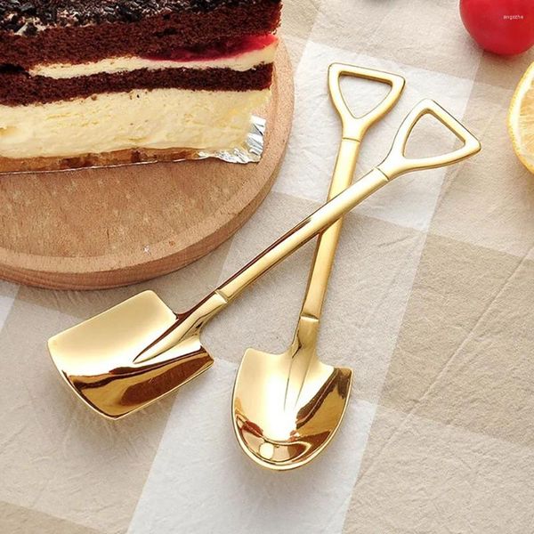 Misurini per caffè 1 pz Cucchiaio per pala in acciaio inossidabile Set Scoop Creativo Cucchiaino per tè Gelato Dessert Regalo di compleanno Stoviglie