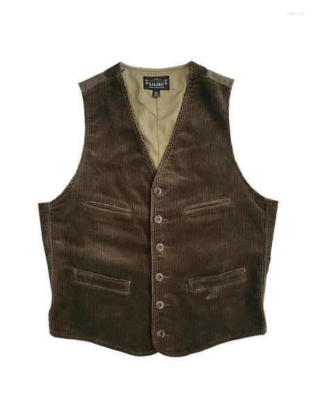 Giacche da uomo Amekaji Wear Abbigliamento Gilet di velluto a coste retrò americano di nicchia di buona qualità