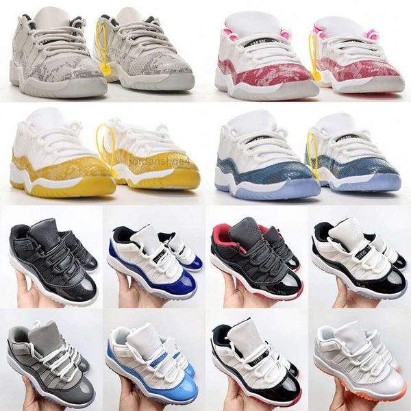 Дизайнерская низкая детская баскетбольная детская обувь Baby 11 11s XI Cherry Bred Cool Grey Concord Unc Win Like For Toddler кроссовки Модная теннисная обувь 3SQ1