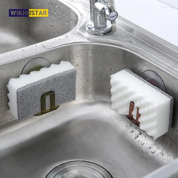 Кухонное хранилище WIKHOSTAR, подставка для слива раковины на присоске, держатель для губки, сушилка для мыла, аксессуары для ванной комнаты