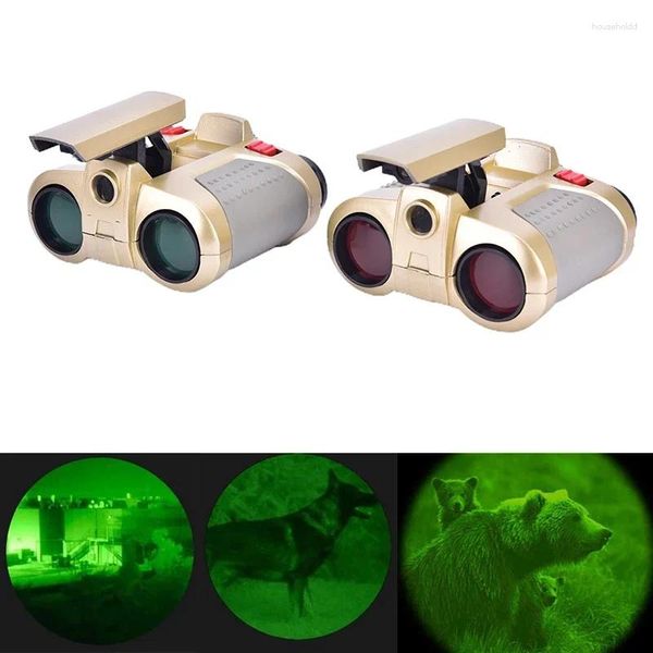 Telescópio 4x30 binóculos com visão noturna pop-up luz crianças brinquedo espião visualizador de longo alcance ao ar livre vida selvagem relógio divertido