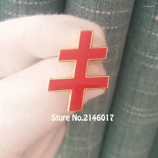 Broschen 10pcs Freimaurer Freimaurer Emaille Custom Metall Pins Abzeichen 33. Grad Scottish Rite Cross Revers Pin Free Masons Lodge