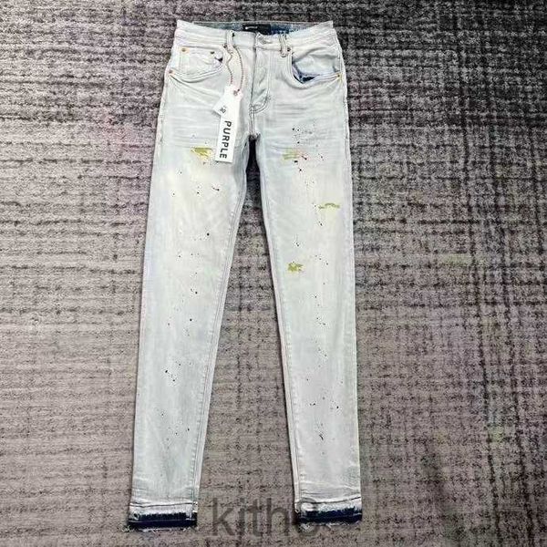 Мужские дизайнерские антивозрастные повседневные джинсы фиолетового бренда Slim Fit Pu2023900, размер 30-32-34-36 5r4g TYY6