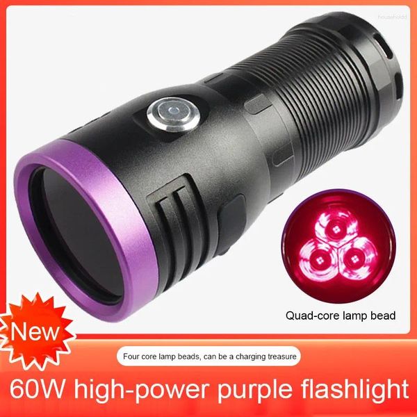 Lanternas Tochas 80W UV Lanterna 365nm Detector Ultravioleta para Curar Cola Pet Urina Manchas Bed Bug Scorpions Monitoramento Ambiental