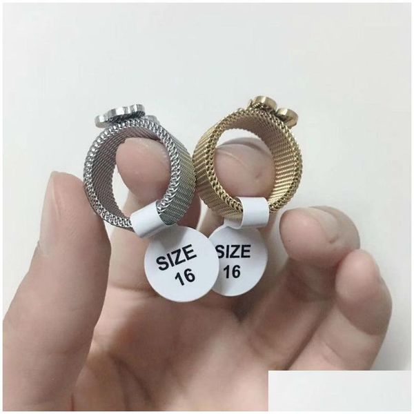 Кольца из нержавеющей стали, полое сетчатое кольцо с медведем для женщин и мужчин, свадебное 230410, Прямая доставка Dh2Jb