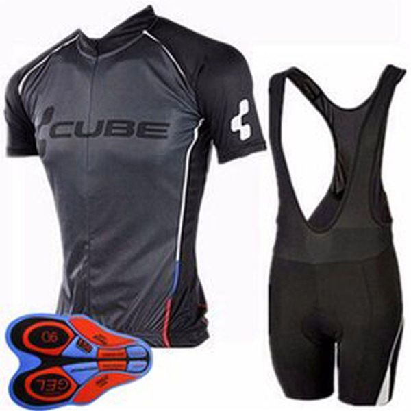 CUBE Team Ropa Ciclismo Maglia da ciclismo traspirante da uomo a maniche corte e pantaloncini Set Abbigliamento da corsa su strada estivo Bicicletta da esterno Uni255G