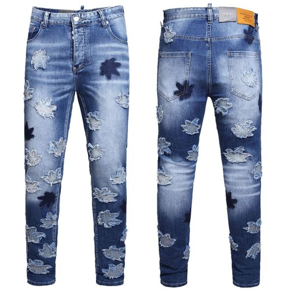 TR APSTAR DSQ Herrenjeans Hip Hop Rock Moto DSQ COOLGUY JEANS Design Ripped Denim Biker DSQ Jeans für Herren 1031 Farbe Blau