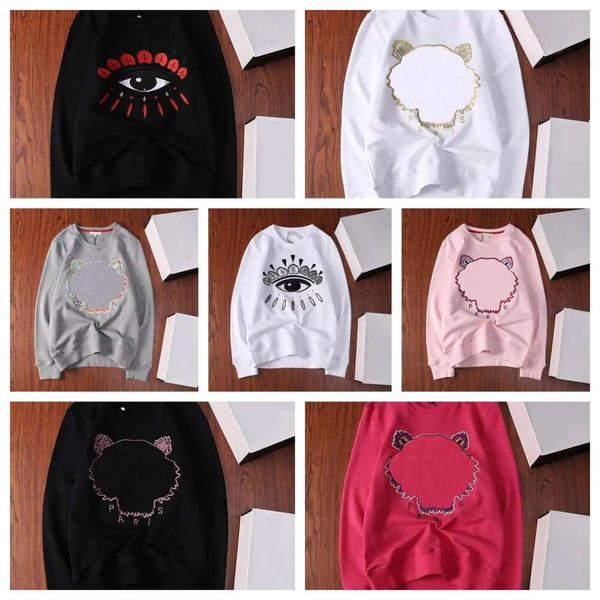 Mens Hoodies Moletons Mens Hoodies Moletons Kenzo Hoodies Moletons Designer Kenz Tiger Head Bordado Redondo Pescoço Pulôver Camisa Casual Manga Longa PR