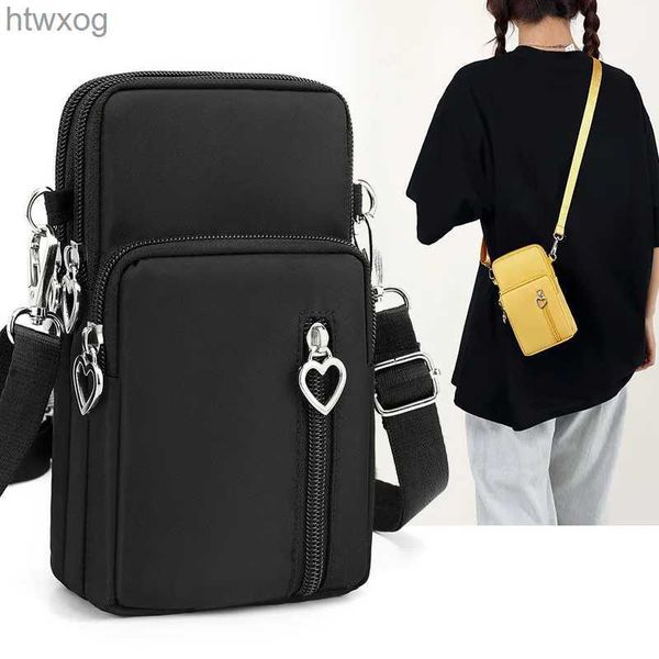 Handytaschen Neue Mode Handytasche Damen Messenger Bag All-Match Mini Kleine Umhängetasche Hängende Halsmünze Geldbörse Vertikale Handtasche YQ240131