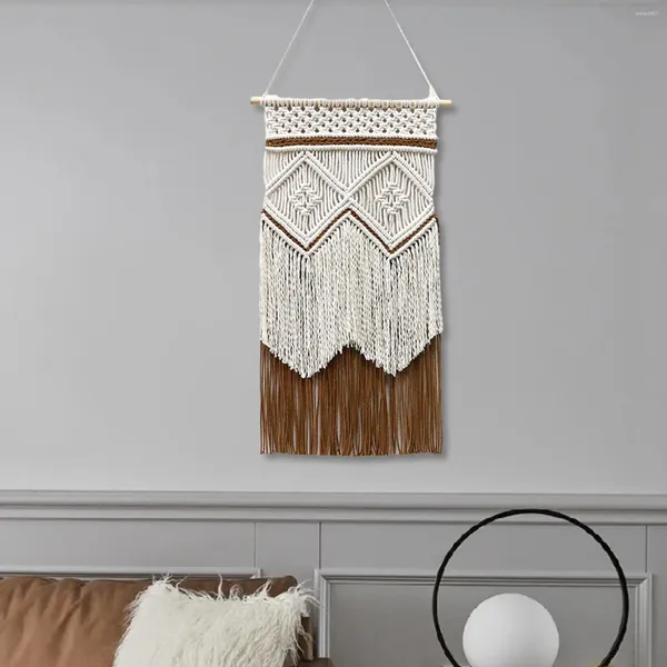 Arazzi Arazzo Boho Macrame Ornamento tessuto fatto a mano Decorazione artistica da parete Nappe lunghe appese per il matrimonio