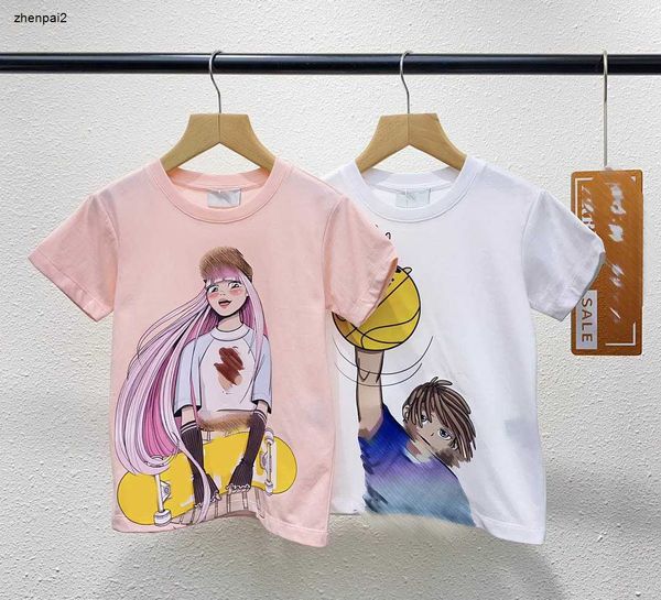 Camisetas luxuosas para bebês, estampa de personagem de desenho animado, roupas infantis, tamanho 100-150, meninos, verão, manga curta, meninas, algodão, jan20