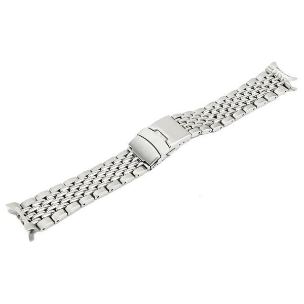 Cinturino per orologio in acciaio inossidabile 316L argento con estremità curva 20 mm 22 mm, adatto per orologio da polso SKX007 240124