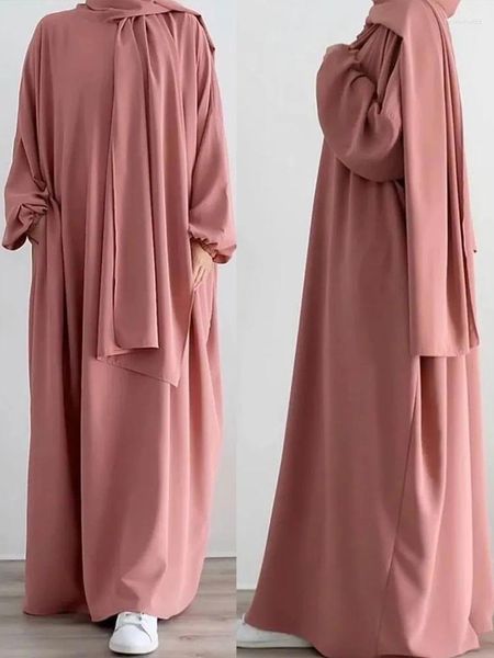 Abbigliamento etnico Eid Con cappuccio Un pezzo Jilabab Donne musulmane Abito Hijab Indumento di preghiera Abaya Abito lungo Khimar Ramadan Abaya Abiti islamici