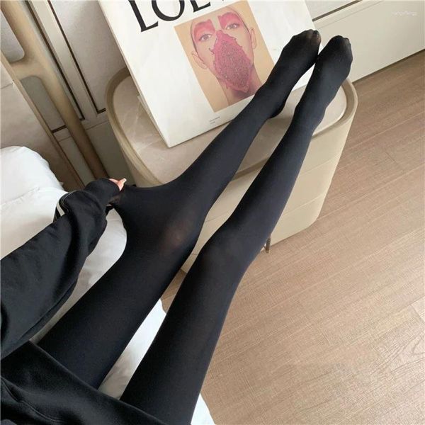 Женские носки, устойчивые к разрыву, небьющиеся, плотные, сексуальные, эластичные, прозрачные, тонкие колготки, черные шелковые, не зацепляющиеся