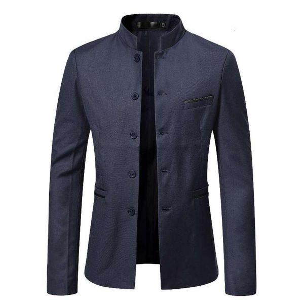 Terno casual masculino com gola alta, terno moderno bonito e bonito de Zhongshan, jaqueta Hanfu