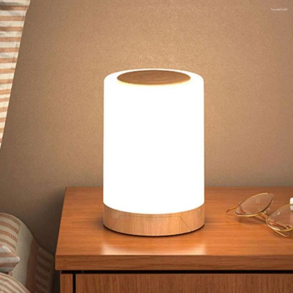 Luci notturne Lampada da comodino con sensore tattile a luce notturna Lampada dimmerabile multifunzionale ricaricabile USB per bambini che allattano al seno