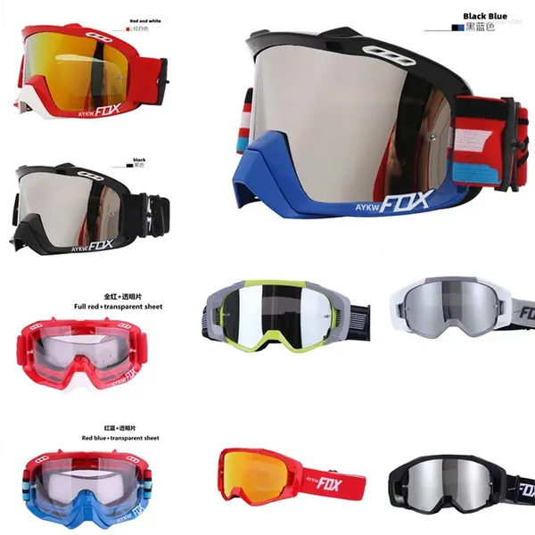 Outdoor-Brillen 2024 Aykw Fox Motocross Motorradbrille Skimaske Brille Brille Sonnenschutz Schnee MTB Radfahren