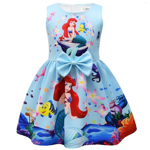 Abiti da ragazza Ragazze Abito da principessa sirena Bambini Cartoni animati per bambini Casual Ariel Abbigliamento per bambini 2-10 anni Gonne per feste Abbigliamento