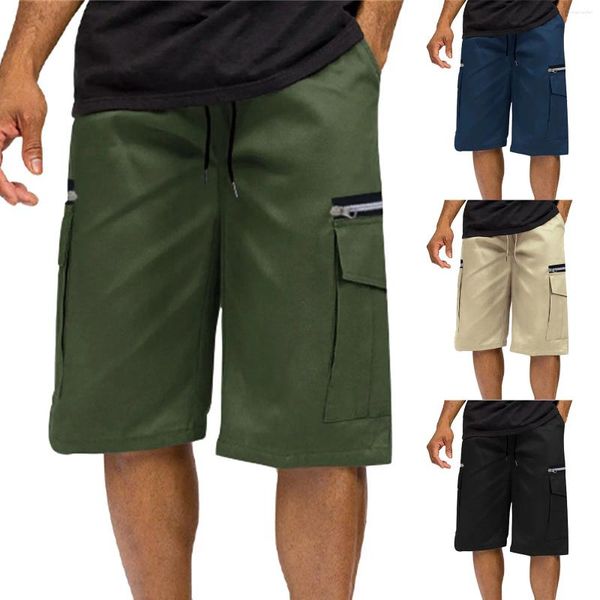 Shorts masculinos Lazer Jogging Cargo Algodão Verão Vintage Treino Curto Slim Fit 7 em Homens Todos