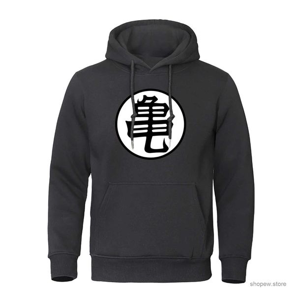 Moletons masculinos Moletons Anime Japonês Turtle Script Impresso Hoodies Mens Hip Hop Solto Moletom Confortável Roupas de Moda Casual Pulôver Hoodies