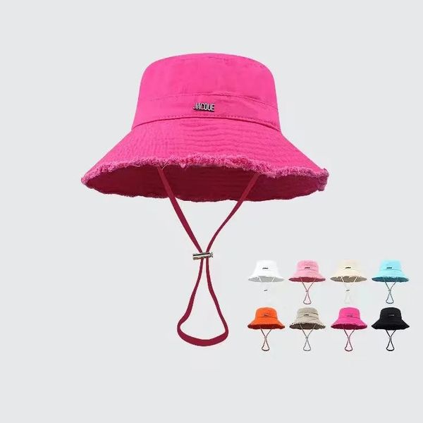 Розовая дизайнерская шляпа Мужская шляпа-ведро Женские шляпы с широкими полями Солнцезащитный капот для женщин Красочная пляжная кепка с регулируемыми солнцезащитными кепками Repo Bob