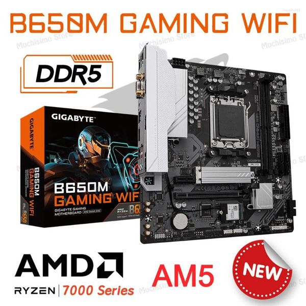 Материнские платы Gigabyte B650M GAMING WIFI AM5 Материнская плата DDR5 6400 МГц AMD B650 Поддержка процессоров серии Ryzen 7000 PCIe 4.0 MicroATX