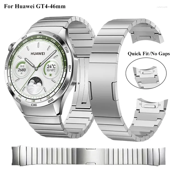 Cinturini per orologi No Gaps Cinturino per bracciale a maglie in metallo per Huawei Gt4 46mm Sostituzione cinturino stile ufficiale Accessori per cinturini