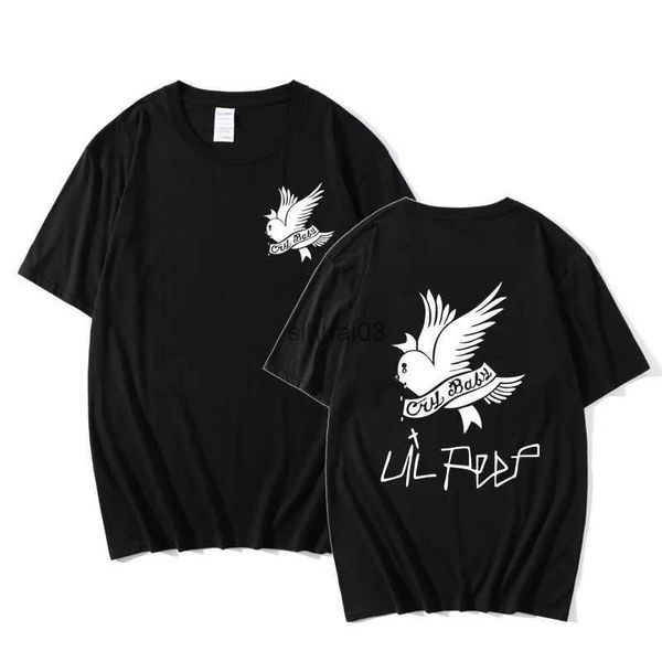 Homens camisetas Verão T-shirt Lil Peep Hip-Hop Cantor Solto Fun Impressão Harajuku Solto Mens Casual Chic Curto-mangas Tops Womens
