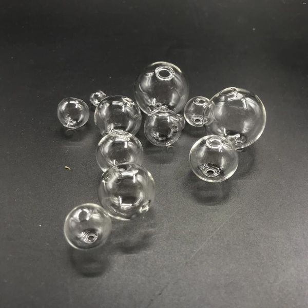 Flaschen 50 stücke 10mm Mini Hohlglaskugel mit Doppelloch Runde Blase Fläschchen Globus Kugeln Schmuck Erkenntnisse Perlen Zubehör