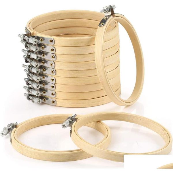 Handwerkswerkzeuge DIY Holzrahmen Hoop Kreis Stickwerkzeug Set Faden Bambus für Kreuzstich Handkunst Nähen Schere Drop Lieferung H Dhj3F