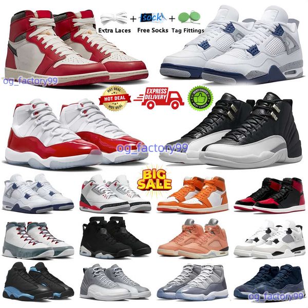 Designer jumpman 4 5 6 11 12 scarpe da basket per uomo donna Military Black Cat Thunde 4s Cherry Cool Grey 11s White Cement 5s 6s Palomino Cherry Scarpe da ginnastica sportive Sneakers