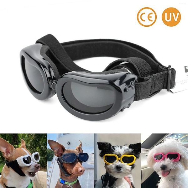 Vestuário para cães moda pequenos óculos de sol proteção uv óculos de proteção para animais de estimação acessórios para cães óculos à prova d'água ajustáveis