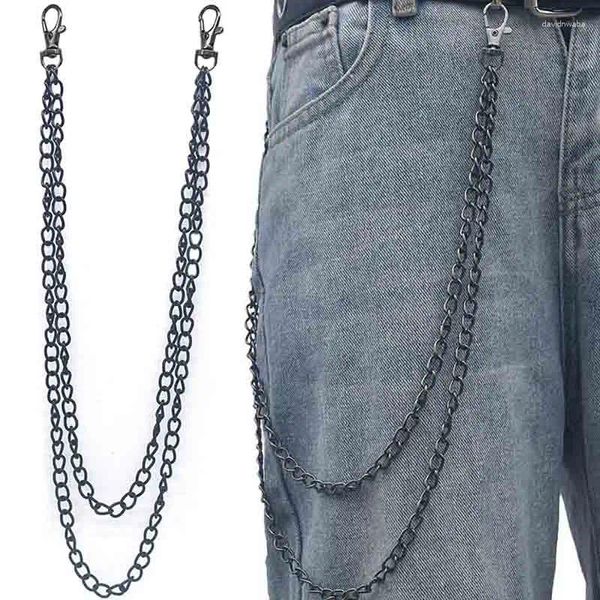 Portachiavi Portachiavi Catena per pantaloni Cintura Donna Uomo Portachiavi Clip su catene Punk Jeans Pantaloni a vita bassa Hip Hop Accessori di abbigliamento