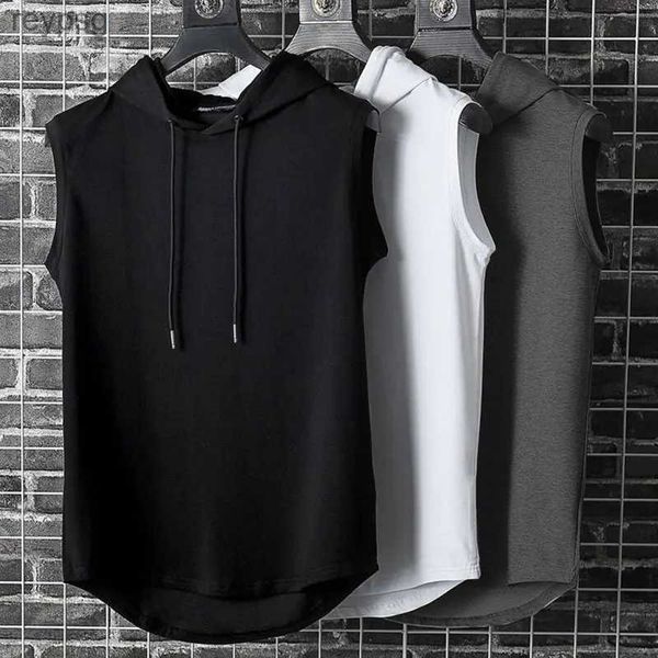 Herren-Tanktops, Sommer-Männerbekleidung, Tank-Tops in Übergröße, Sweatshirt, ärmellose Oberteile, Kapuzenpullover, Weste, Workout, Fitness, Herren-T-Shirt, Workout, Hip-Hop-Weste, YQ240131