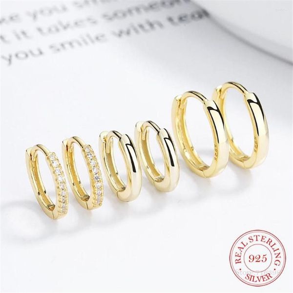 Серьги-кольца, милые серьги-кольца из стерлингового серебра 925 пробы, круглые круги с цирконием, маленькая петля Huggies для женщин, ювелирные изделия для детей, для маленьких девочек Aretes255o