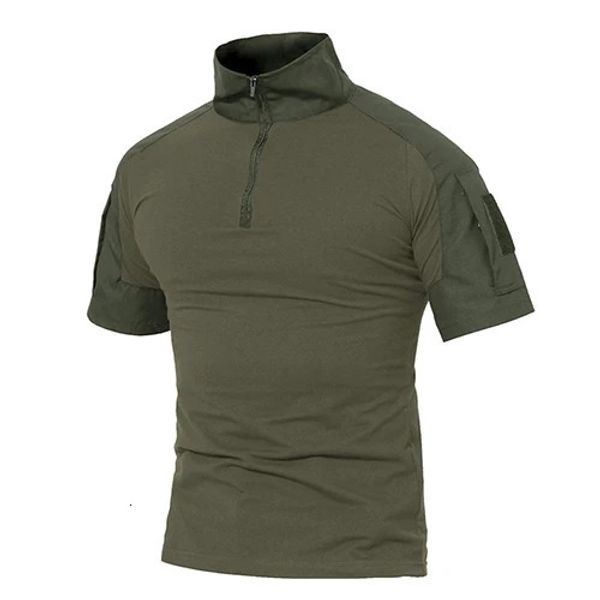 Tático t-shirts dos homens do esporte ao ar livre militar t secagem rápida camisa de manga curta caminhadas caça exército combate roupas masculinas respirável 240131