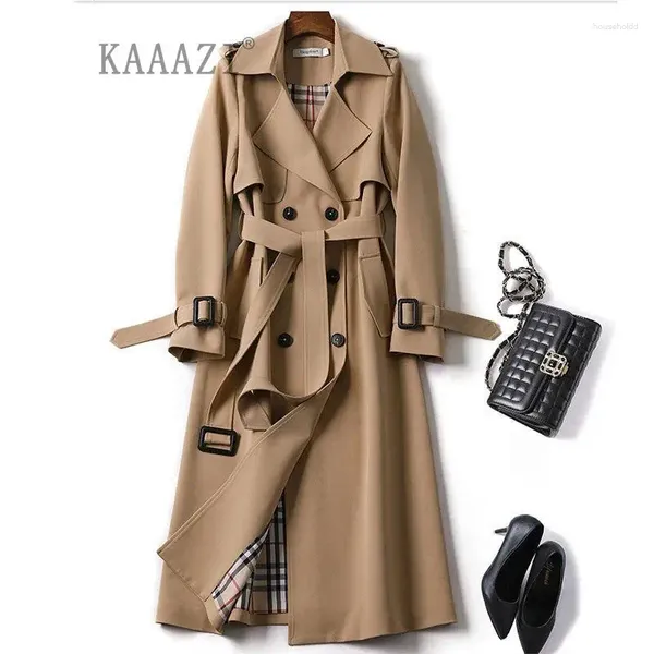 Женские траншеи Coats Kaaazi Зимнее платье рубашки Женщины коричневая ветряная палата корейская плюс большие размеры повседневная верхняя одежда мода