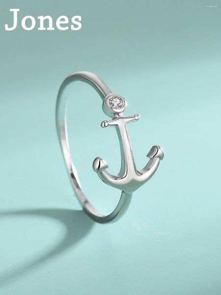 Кольца кластера из стерлингового серебра S925, женское кольцо из Европы и США, простая стрелка, лодка, якорь, оптовая продажа ювелирных изделий с фабрики, 1 заказ