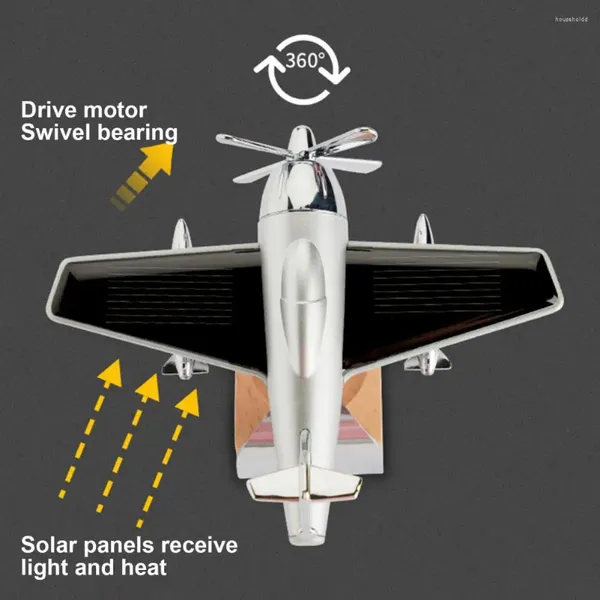 Novidade forma de aeronave movida a energia solar difusor de aroma decoração de painel acessórios criativos para carro