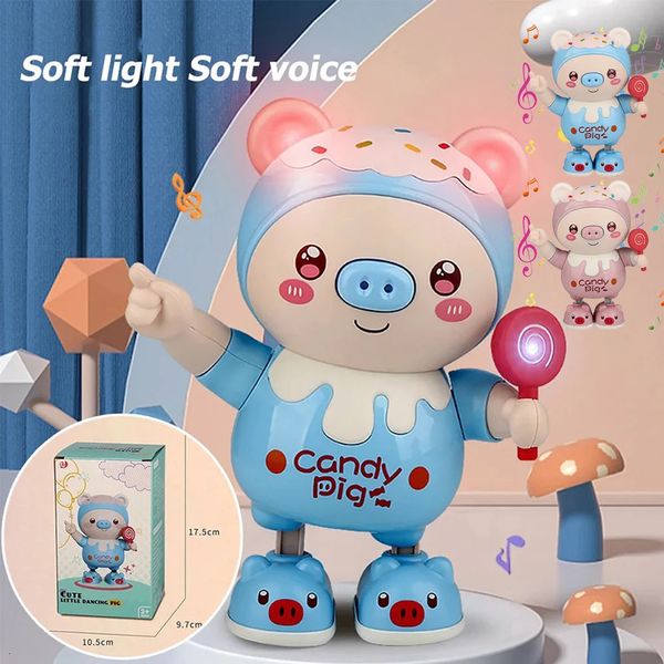 Plastik Dans Robot Hayvan Pil Partisi Mücadelesi Sevimli Pig Dans Hayvan Doll 2 Şarkı Erken Öğrenme Hafif Müzik ile Eğitim Oyuncakları 240129