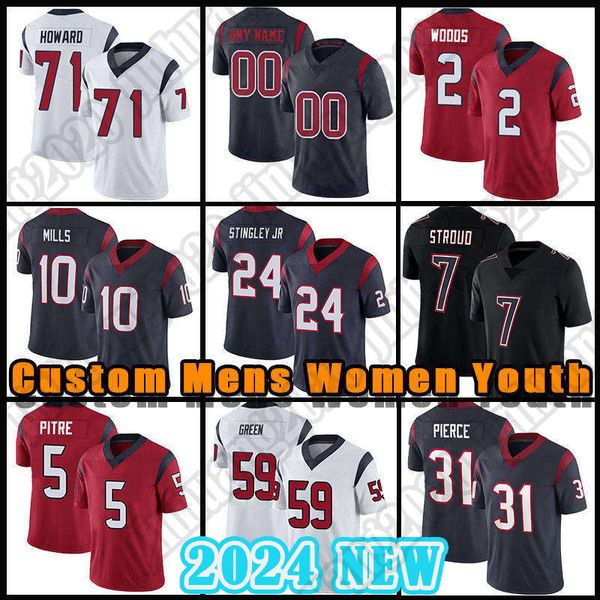 7 CJ Stroud 24 Derek Stingley Jr. Maglie da calcio 51 Will Anderson Jr.10 Davis Mills Houston''Texans''Tank Dell Dameon Pierce Blake Cashman Laremy Tunsil Jalen Pitre Ward