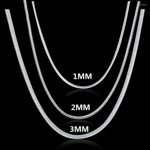 Kolye Kolyeler Takılar 1mm 2mm 3mm Katı Yılan Zinciri 925 Erkekler için Gümüş Kolye Kadın Moda Partisi Düğün Takı GIF238S