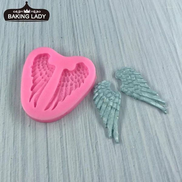 Moldes de cozimento mnyb anjo asas forma chocolate fondant molde bolo silicone carro difusor pedra gesso diy argila resina arte