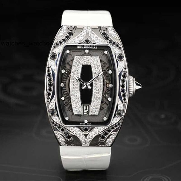 Relógio de pulso RM Richardmillie relógios masculino relógio de pulso RM007 platina original diamante preto lábio feminino