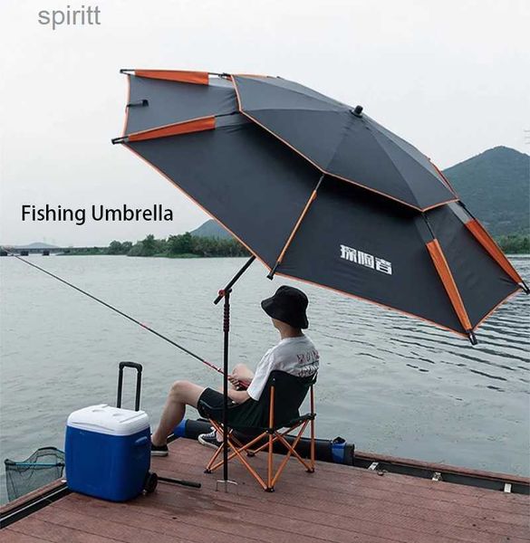 Ombrello da pesca all'ombra Doppio strato pieghevole Protezione solare Anti UV Parasole Tenda impermeabile Multifunzione pieghevole Ombrello da pesca a pioggia YQ240131