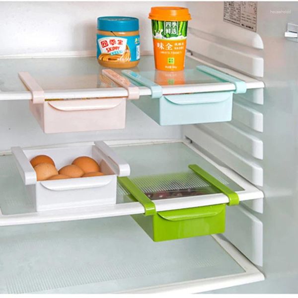 Cassetto telescopico per frigorifero, portaoggetti da cucina, per frigorifero, congelatore, per contenitori per alimenti