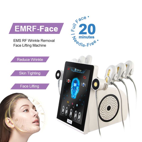 Microcorrente Emrf não invasiva RF que aperta a pele estimulador muscular facial lifting facial anti-envelhecimento Ems Pe máquina de esculpir rosto com 6 almofadas trabalham juntos