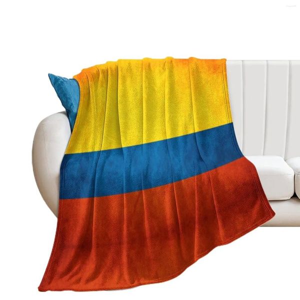 Coperte Colombia Colombian Flag National Of Colombia_43913808 Coperta di lana Scuole Vintage Yoga Aderente Resiste al restringimento