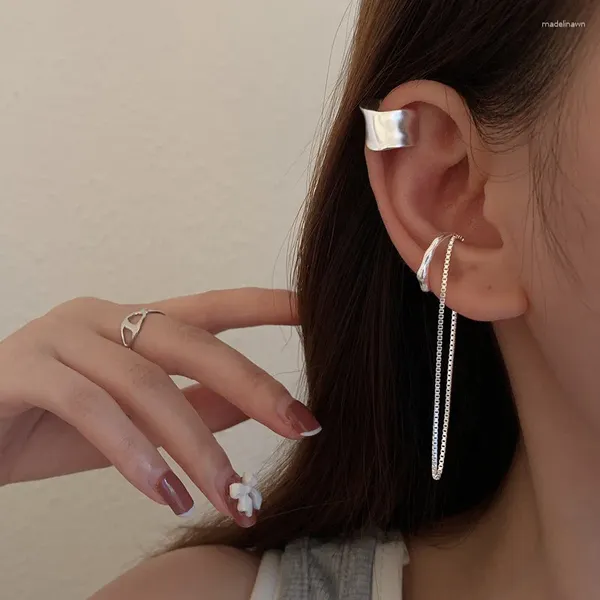 Brincos traseiros moda orelha manguito borla piercing clipe brinco simples corrente na moda jóias femininas eh485