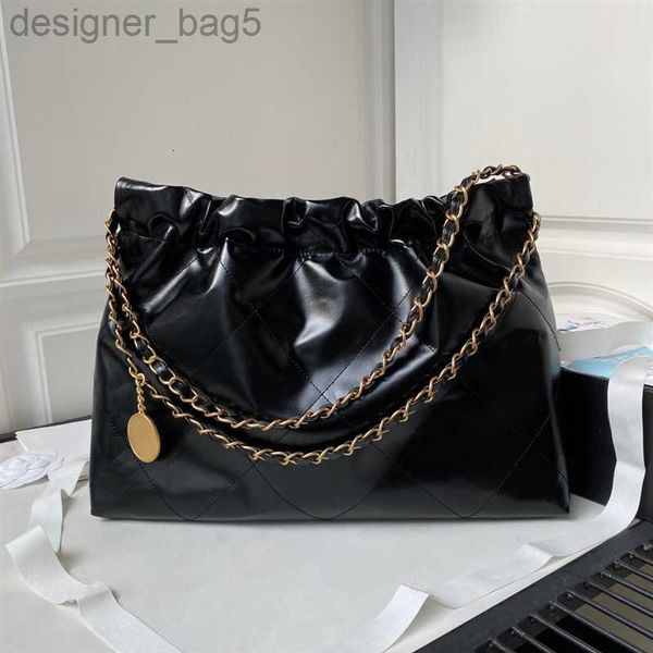 10a bolsa de designer de qualidade espelhada superior bolsa de ombro feminina 22 saco de lixo bolsa de compras de couro genuíno bolsa de lixo feminina sacola de corrente